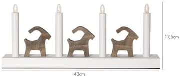Bruse Lysestake 43 cm - hvit og brun - Interiør - Dekorasjon & innredningsdetaljer - Julepynt & juledekorasjon