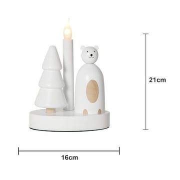 Christmas Joy lysestake 16 cm - hvit - Interiør - Dekorasjon & innredningsdetaljer - Julepynt & juledekorasjon