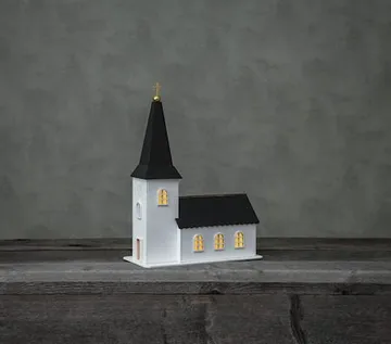 Churchill innendørsdekorasjon kirke 25,5 cm - hvit og svart - Interiør - Dekorasjon & innredningsdetaljer - Julepynt & juledekorasjon