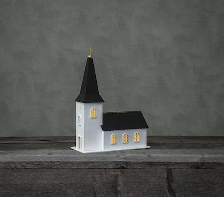 Churchill innendørsdekorasjon kirke 25,5 cm - hvit og svart - Interiør - Dekorasjon & innredningsdetaljer - Julepynt & juledekorasjon