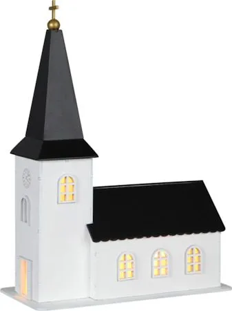 Churchill innendørsdekorasjon kirke 25,5 cm - hvit og svart - Interiør - Dekorasjon & innredningsdetaljer - Julepynt & juledekorasjon