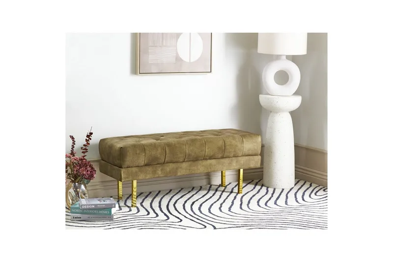 Sittebenk Roseville Grønn/gull - Grønn/gull - Møbler - Gangmøbler - Gangbenk