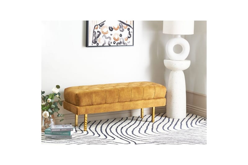 Sittebenk Roseville Gul/gull - Gul/gull - Møbler - Gangmøbler - Gangbenk