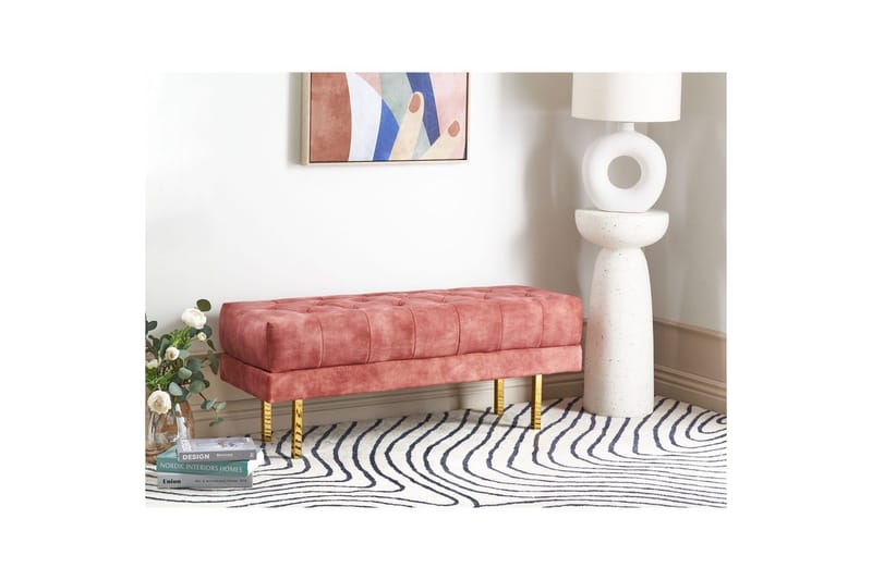 Sittebenk Roseville Rosa/Gull - Rosa/Gull - Møbler - Gangmøbler - Gangbenk