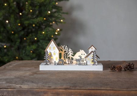 Fauna innendørs dekorasjonsbelysning 28 cm - hvit og grå - Interiør - Dekorasjon & innredningsdetaljer - Julepynt & juledekorasjon