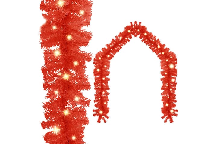 Julekrans med LED-lys 10 m röd - Röd - Festdekorasjon - Nyttårsdekorasjon - Dekorasjon & innredningsdetaljer - Girlander