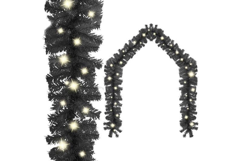 Julekrans med LED-lys 20 m svart - Svart - Festdekorasjon - Nyttårsdekorasjon - Dekorasjon & innredningsdetaljer - Girlander
