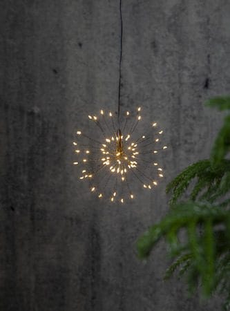 Firework hengende dekorasjon med belysning 16 cm - svart - Interiør - Dekorasjon & innredningsdetaljer - Julepynt & juledekorasjon