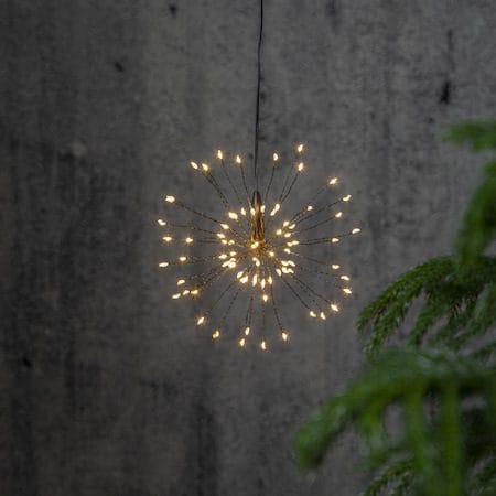 Firework hengende dekorasjon med belysning 16 cm - svart - Interiør - Dekorasjon & innredningsdetaljer - Julepynt & juledekorasjon