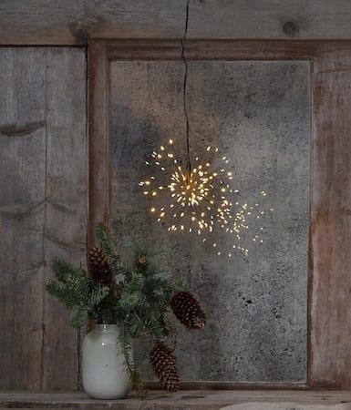 Firework hengende dekorasjon med belysning 16 cm - svart - Interiør - Dekorasjon & innredningsdetaljer - Julepynt & juledekorasjon
