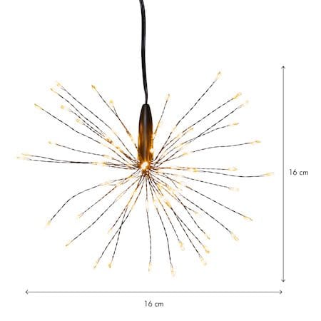 Firework hengende dekorasjon med belysning 16 cm - svart - Interiør - Dekorasjon & innredningsdetaljer - Julepynt & juledekorasjon