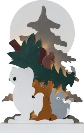 Forest Friends innendørs dekorasjonsbelysning 28 cm, flerfarget