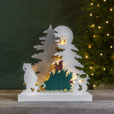 Forest Friends innendørsdekorasjon med belysning 37 cm - flerfarget - Interiør - Dekorasjon & innredningsdetaljer - Julepynt & juledekorasjon