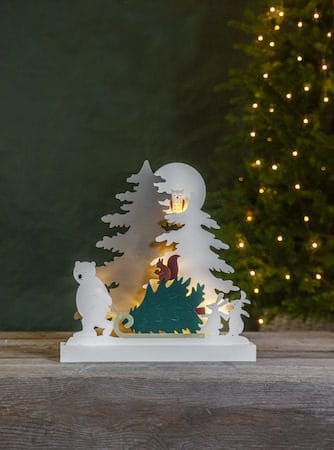 Forest Friends innendørsdekorasjon med belysning 37 cm - flerfarget - Interiør - Dekorasjon & innredningsdetaljer - Julepynt & juledekorasjon