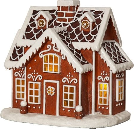 Gingerville innendørsdekorasjon med belysning 26 cm - brun - Interiør - Dekorasjon & innredningsdetaljer - Julepynt & juledekorasjon