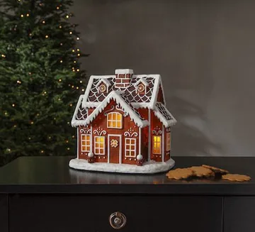 Gingerville innendørsdekorasjon med belysning 26 cm - brun - Interiør - Dekorasjon & innredningsdetaljer - Julepynt & juledekorasjon