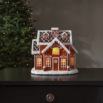 Gingerville innendørsdekorasjon med belysning 26 cm - brun - Interiør - Dekorasjon & innredningsdetaljer - Julepynt & juledekorasjon