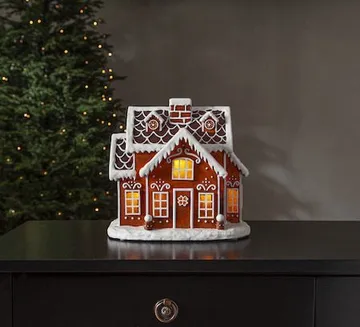 Gingerville innendørsdekorasjon med belysning 26 cm - brun - Interiør - Dekorasjon & innredningsdetaljer - Julepynt & juledekorasjon