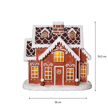 Gingerville innendørsdekorasjon med belysning 26 cm - brun - Interiør - Dekorasjon & innredningsdetaljer - Julepynt & juledekorasjon