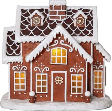 Gingerville innendørsdekorasjon med belysning 26 cm - brun - Interiør - Dekorasjon & innredningsdetaljer - Julepynt & juledekorasjon