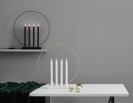 Glory lysestake 42 cm - hvit/messingfarget - Interiør - Dekorasjon & innredningsdetaljer - Julepynt & juledekorasjon