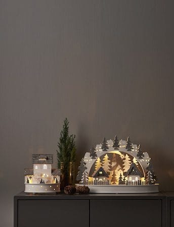 Grauberg Innendørs dekorasjonsbelysning 42 cm - hvit og grå - Interiør - Dekorasjon & innredningsdetaljer - Julepynt & juledekorasjon