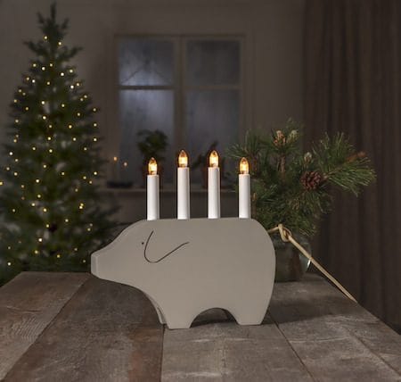 Gry lysestake 28,5 cm - beige - Interiør - Dekorasjon & innredningsdetaljer - Julepynt & juledekorasjon