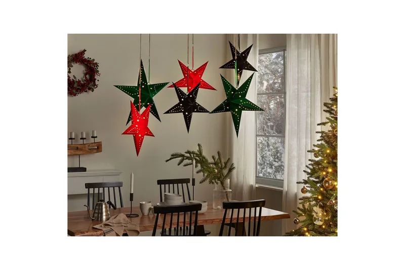 Hängande dekorationer Beliani Motti set om 2 Grön, 45x18x45 cm Black 45x18x45 cm - Interiør - Dekorasjon & innredningsdetaljer - Julepynt & juledekorasjon