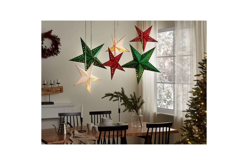 Hängande dekorationer Beliani Motti set om 2 Grön, 45x18x45 cm Green 60x18x60 cm - Interiør - Dekorasjon & innredningsdetaljer - Julepynt & juledekorasjon