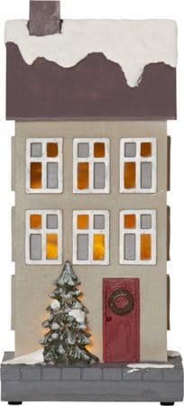 Hus innendørsdekorasjon med julebelysning 24 cm - beige - Interiør - Dekorasjon & innredningsdetaljer - Julepynt & juledekorasjon