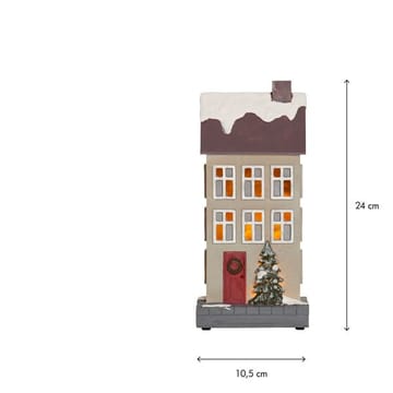 Hus innendørsdekorasjon med julebelysning 24 cm - beige - Interiør - Dekorasjon & innredningsdetaljer - Julepynt & juledekorasjon