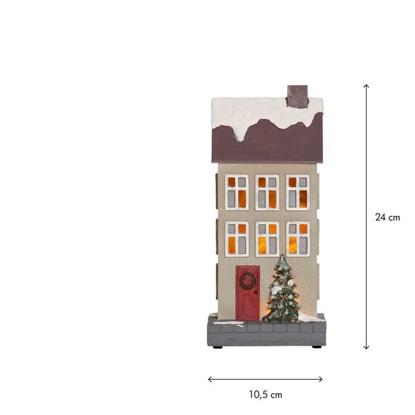 Hus innendørsdekorasjon med julebelysning 24 cm - beige - Interiør - Dekorasjon & innredningsdetaljer - Julepynt & juledekorasjon
