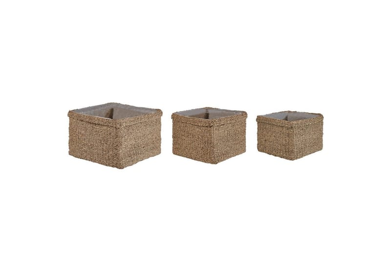 Inomhuskruka Beliani Rivuline set om 3 Nature||Beige - Interiør - Dekorasjon & innredningsdetaljer - Krukker