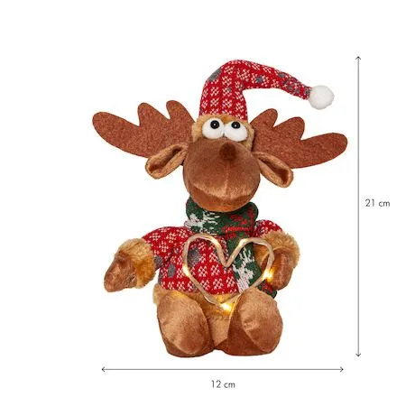 Joylight dekorasjonsfigur 12 cm - brun med røde, grønne og hvite detaljer - Interiør - Dekorasjon & innredningsdetaljer - Julepynt & juledekorasjon