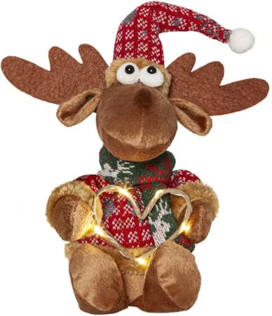 Joylight dekorasjonsfigur 12 cm - brun med røde, grønne og hvite detaljer - Interiør - Dekorasjon & innredningsdetaljer - Julepynt & juledekorasjon