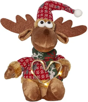 Joylight dekorasjonsfigur 12 cm - brun med røde, grønne og hvite detaljer - Interiør - Dekorasjon & innredningsdetaljer - Julepynt & juledekorasjon