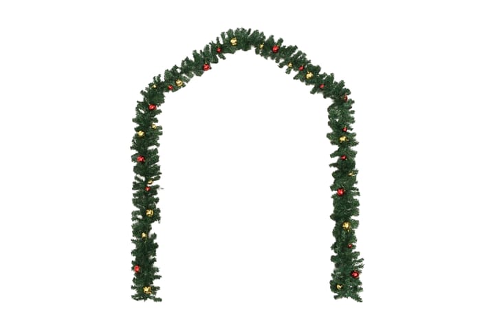 Julegarland med kuler 4 stk grønn 270 cm PVC - Festdekorasjon - Nyttårsdekorasjon - Dekorasjon & innredningsdetaljer - Girlander