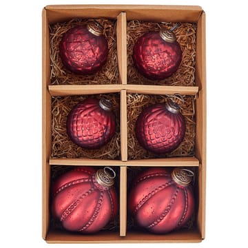 Julekule Argentin Sett med 6 - Rød - Interiør - Dekorasjon & innredningsdetaljer - Julepynt & juledekorasjon