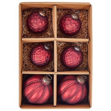 Julekule Argentin Sett med 6 - Rød - Interiør - Dekorasjon & innredningsdetaljer - Julepynt & juledekorasjon - Juletrepynt