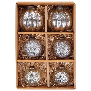 Julekule Argentin Sett med 6 - Sølv - Interiør - Dekorasjon & innredningsdetaljer - Julepynt & juledekorasjon - Juletrepynt