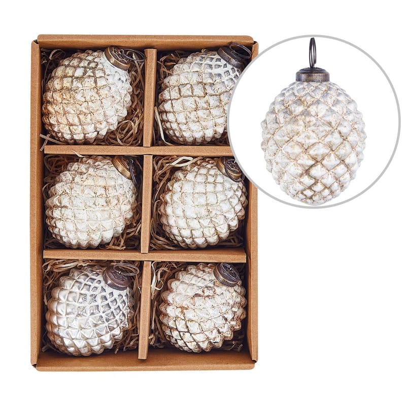 Julekule Laiton Sett med 6