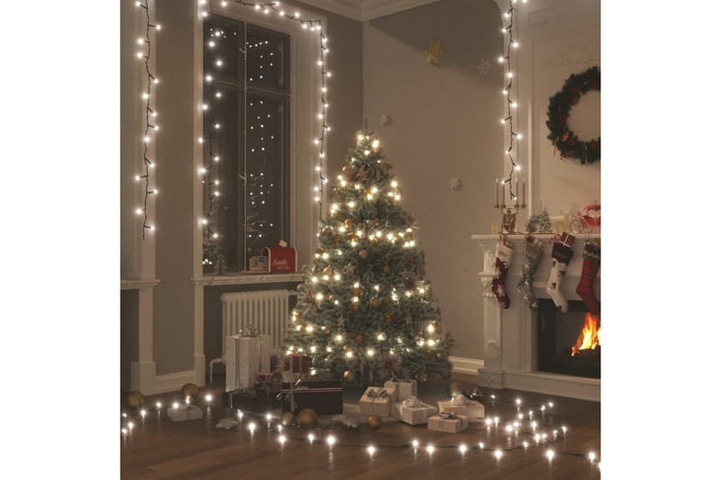 beBasic LED-strenglys med 150 lysdioder kaldhvit 15 m PVC - Hvit - Julepynt & juledekorasjon - Jul lys