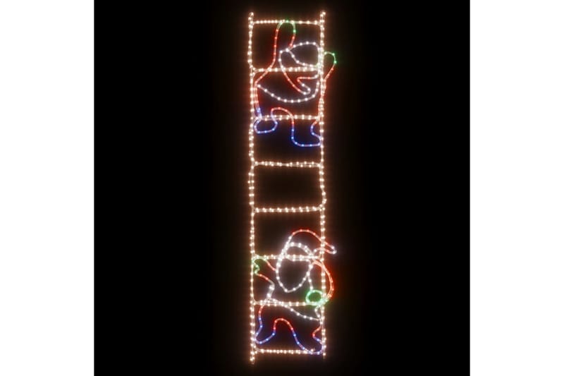 beBasic Sammenleggbar julenisse på stige med 552 lysdioder - Julepynt & juledekorasjon - Jul lys