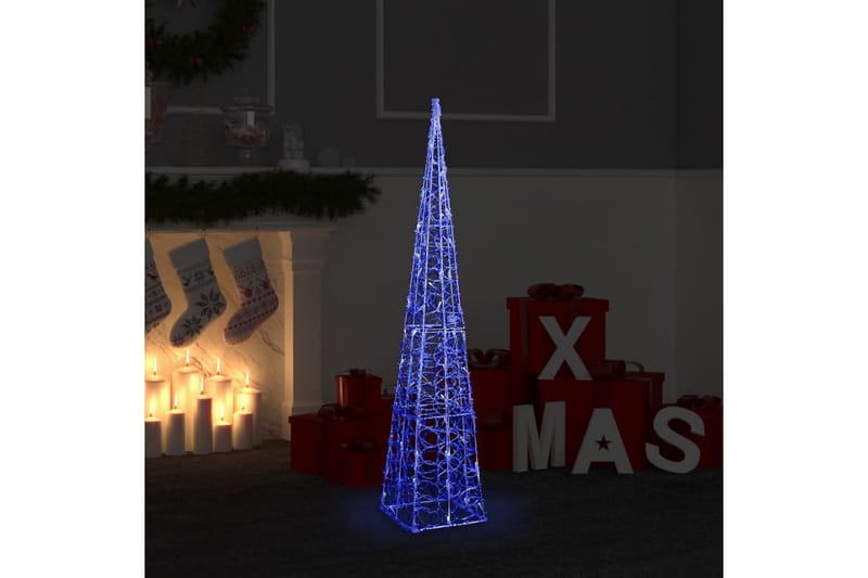 Dekorativ LED-lyskjegle i akryl blå 120 cm - Julepynt & juledekorasjon