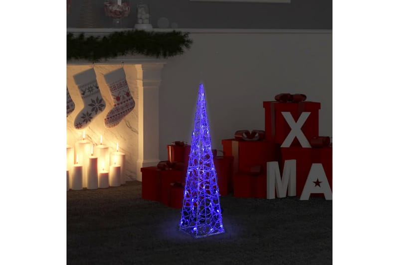 Dekorativ LED-lyskjegle i akryl blå 60 cm - Julepynt & juledekorasjon