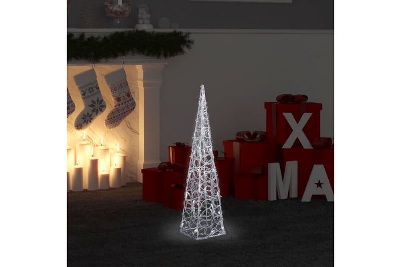 Dekorativ LED-lyskjegle i akryl kaldhvit 60 cm - Julepynt & juledekorasjon