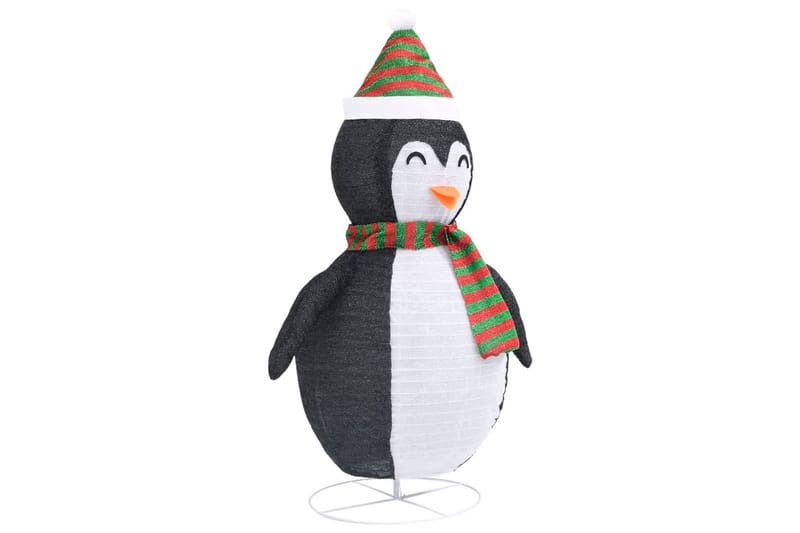 Dekorativ pingvinfigur julesnø LED luksusstoff 120 cm - Svart - Julepynt & juledekorasjon