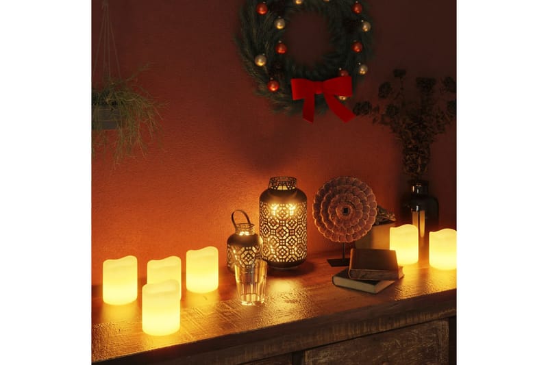 Flammefrie LED-stearinlys 100 stk med fjernkontroll varmhvit - Krem - Julepynt & juledekorasjon