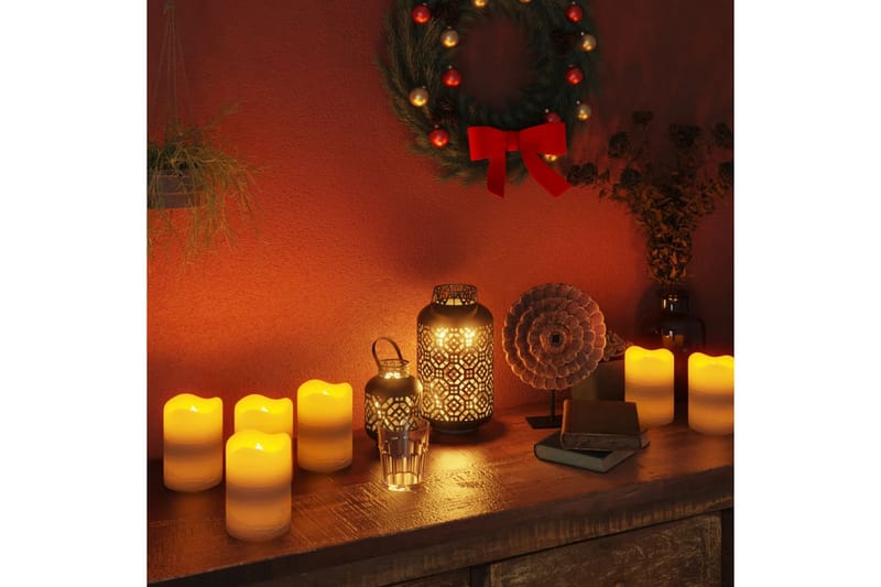 Flammefrie LED-stearinlys 24 stk med fjernkontroll varmhvit - Grå - Julepynt & juledekorasjon