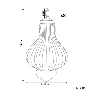 Julekule Brillant Sett med 8 - Rød - Interiør - Dekorasjon & innredningsdetaljer - Julepynt & juledekorasjon - Juletrepynt